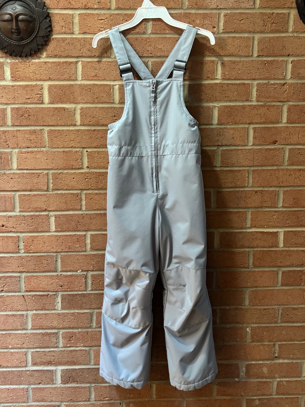 Lands’ End Kids Unisex Insulated Iron Knee Snow Bibs Gray Size 7